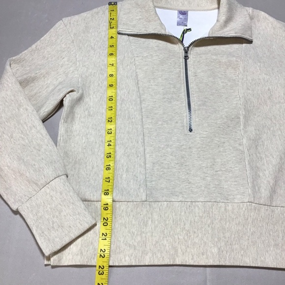 Beige Quarter-Zip Pullover - Picture 9 of 11